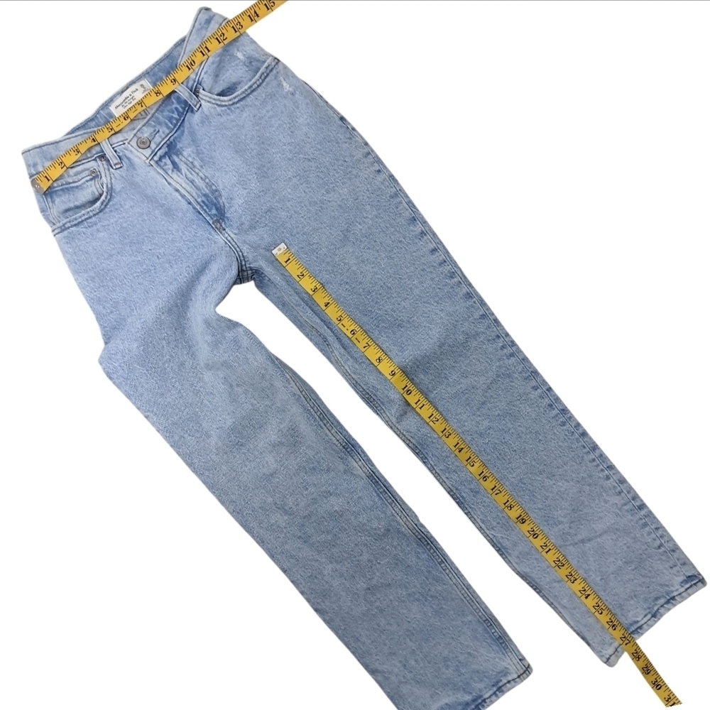 Abercrombie & Fitch Blue Straight Leg Jeans Relaxed Fit Size 25/0s - Picture 12 of 16